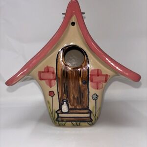 Louisville Stoneware Komen Wren Birdhouse 2009 Jon Carloftis Pink Decor